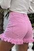 Frayed Edge Mid Rise Denim Shorts
